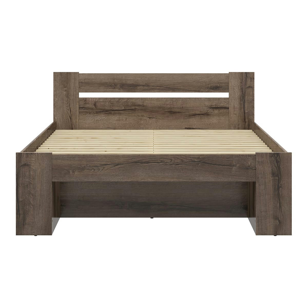 - Lit 160x200 stratifiés naturel foncé