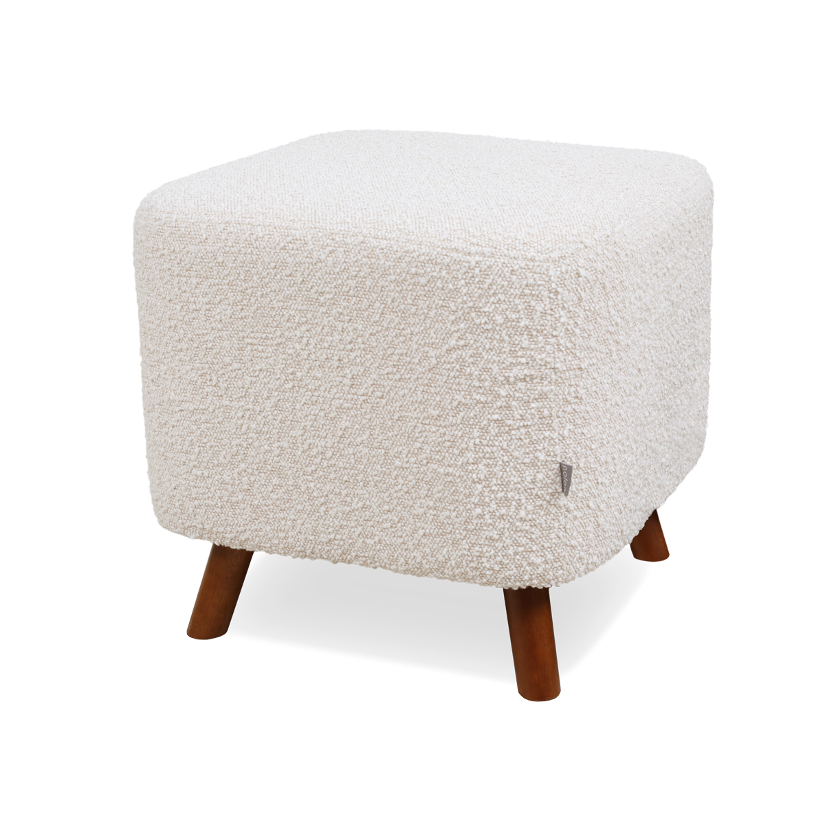 Nolon Julia Vierkante Poef Bouclé Stof 44 x 44 cm - Beige