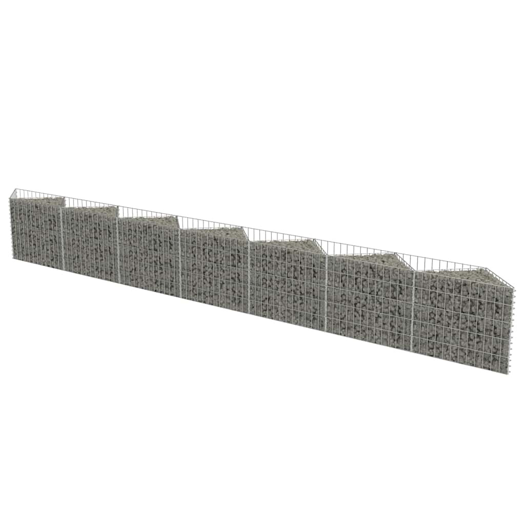 Kosz gabionowy Srebrny 450 x 30 x 50 cm Stal vidaXL
