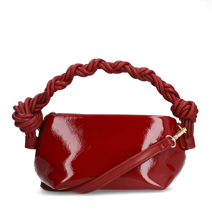 Manfield Bordeaux rode lak handtas