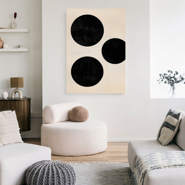 Feeby Obraz do salonu, Koła Minimalizm Abstrakcja Beżowy 40x60