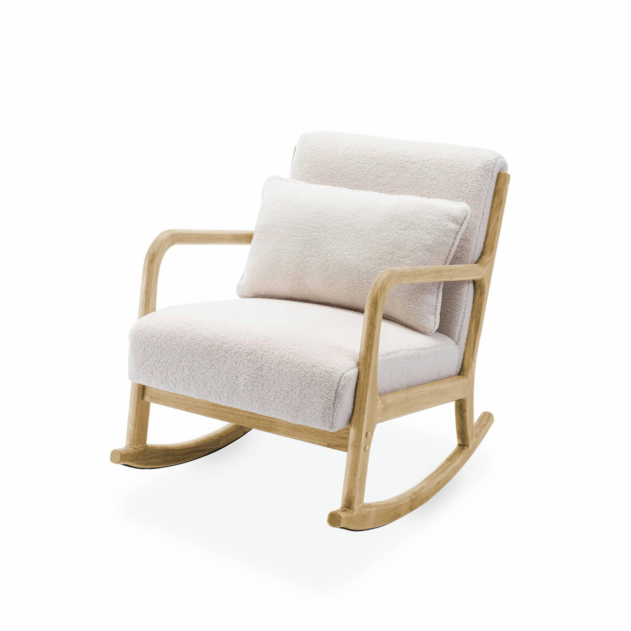 LORENS BOUCLETTE - Rocking chair à bouclettes blanches