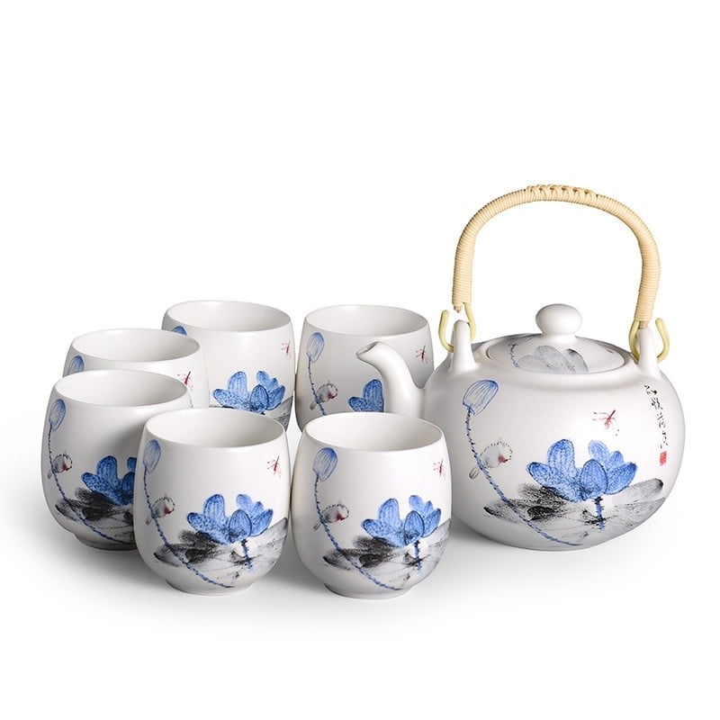 Fine Asianliving Chinese Theeservies Set 7 Porselein