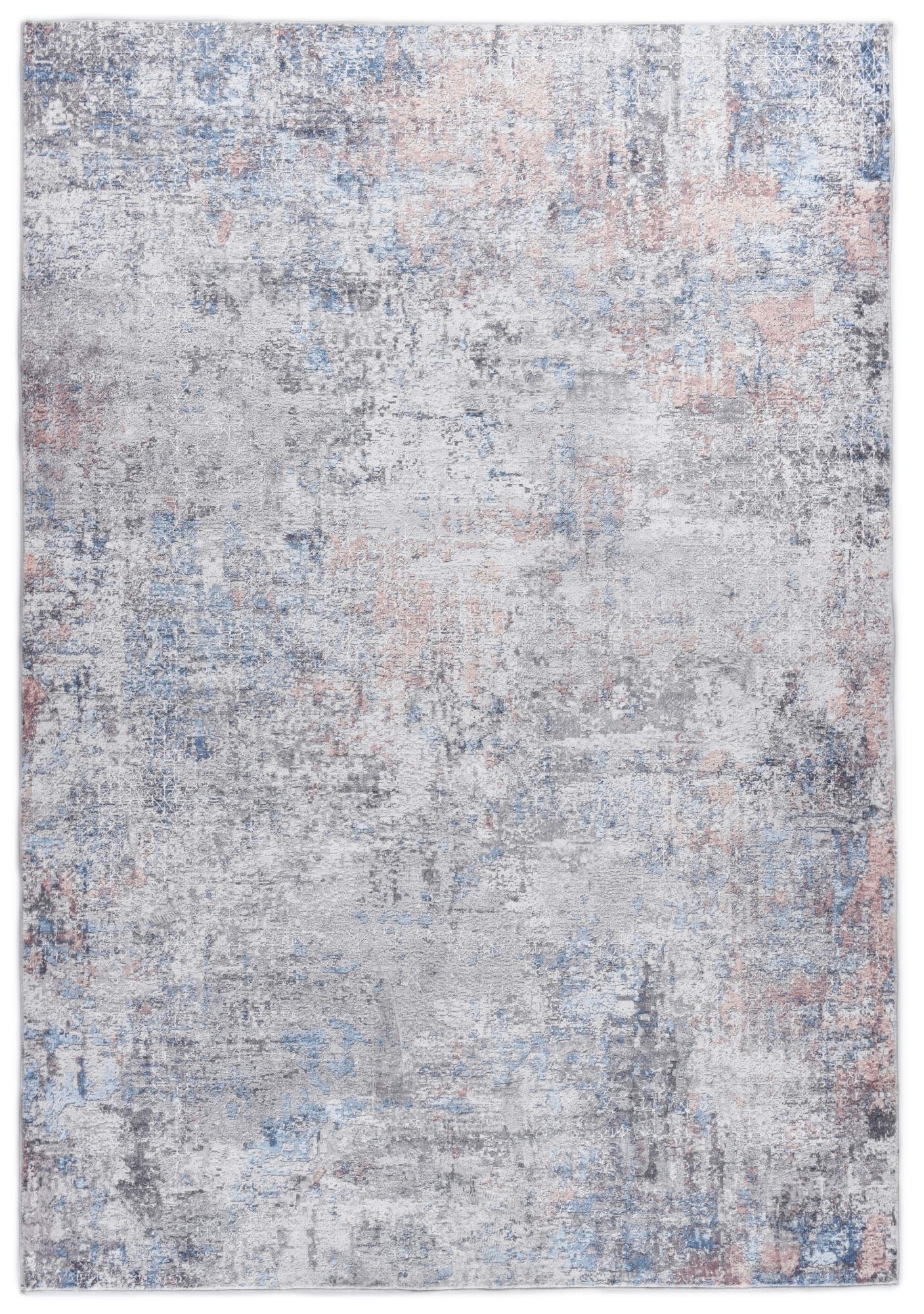 RACHELE - Tapis imprimé doux et plat gris multicolore 190x290 cm