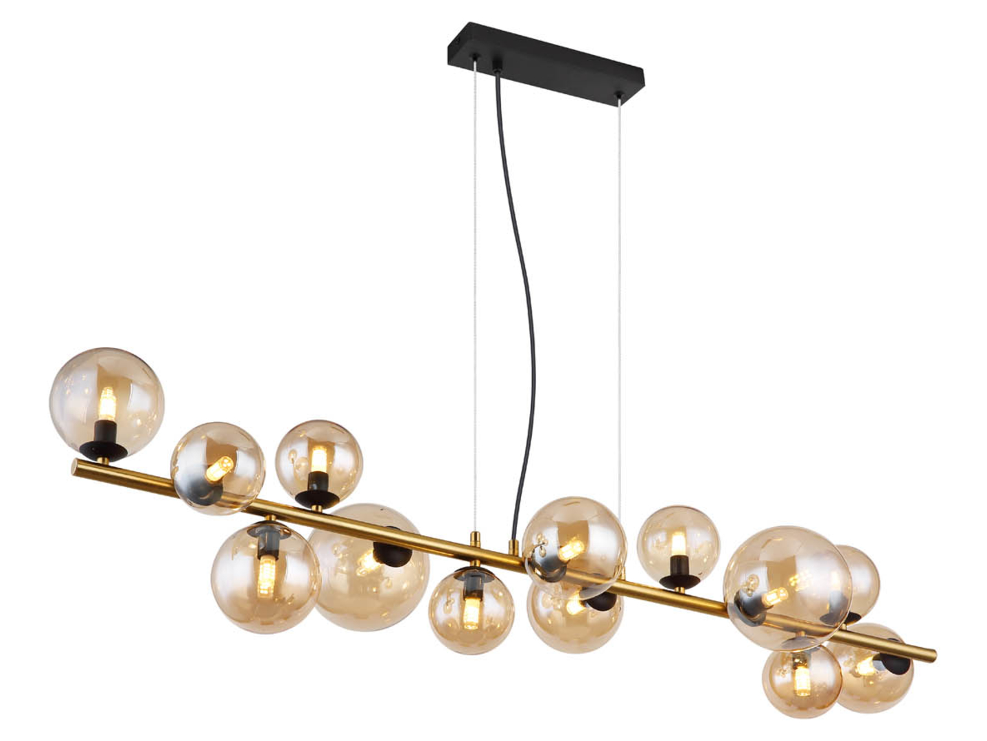 Lampa wisząca RihaLED 13-punktowa metalowa czarna