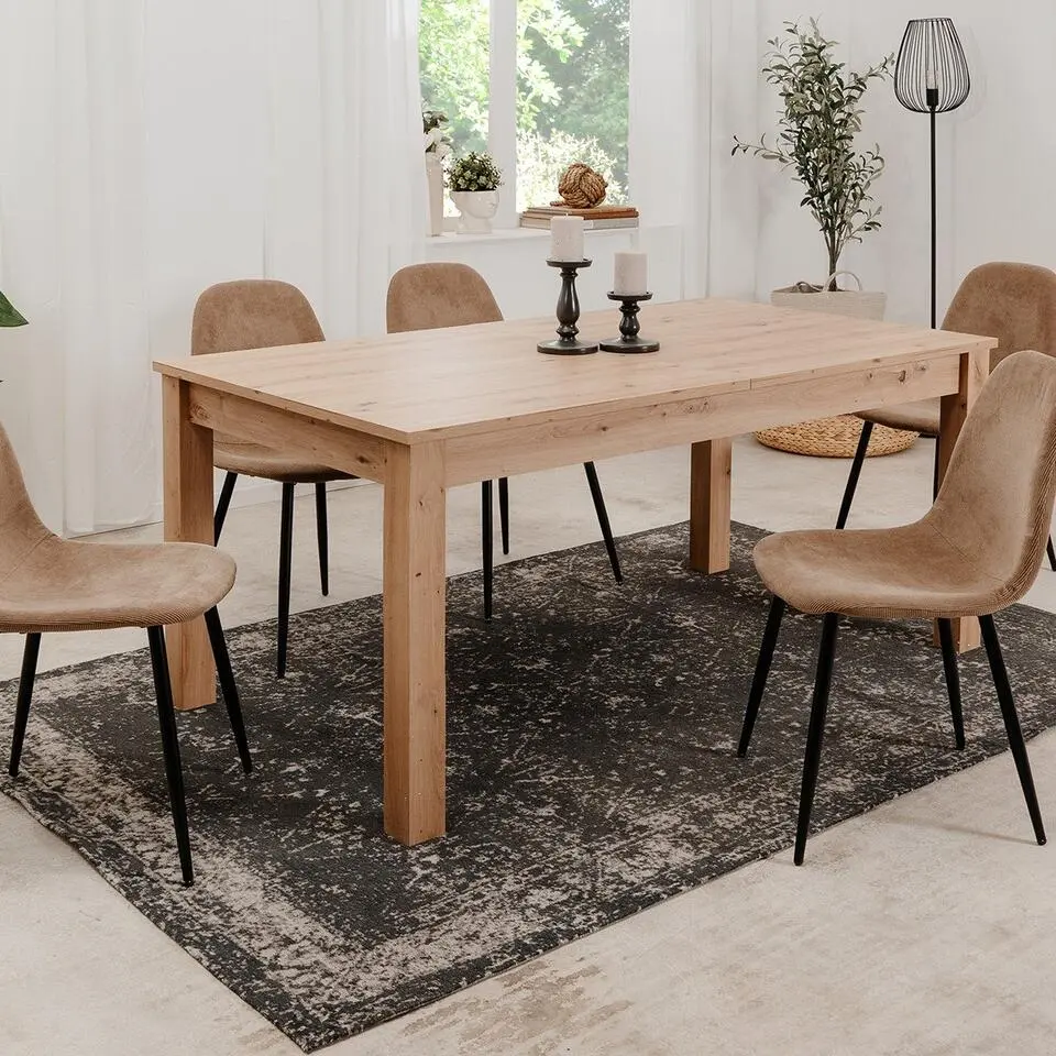 Calicosy - BERGEN Uitschuifbare eettafel - Naturel - 90x160x75 cm