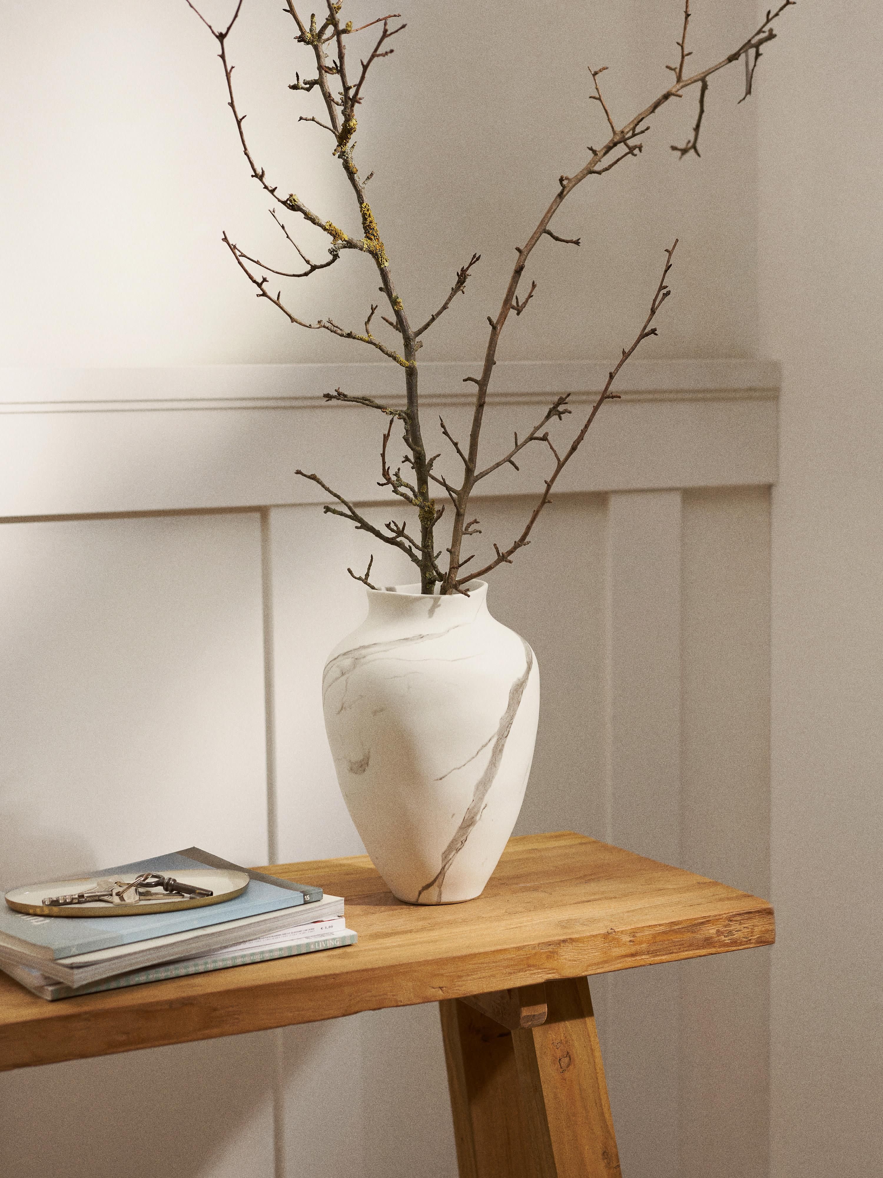 Handgefertigte Vase Latona, marmoriert, H 30 cm