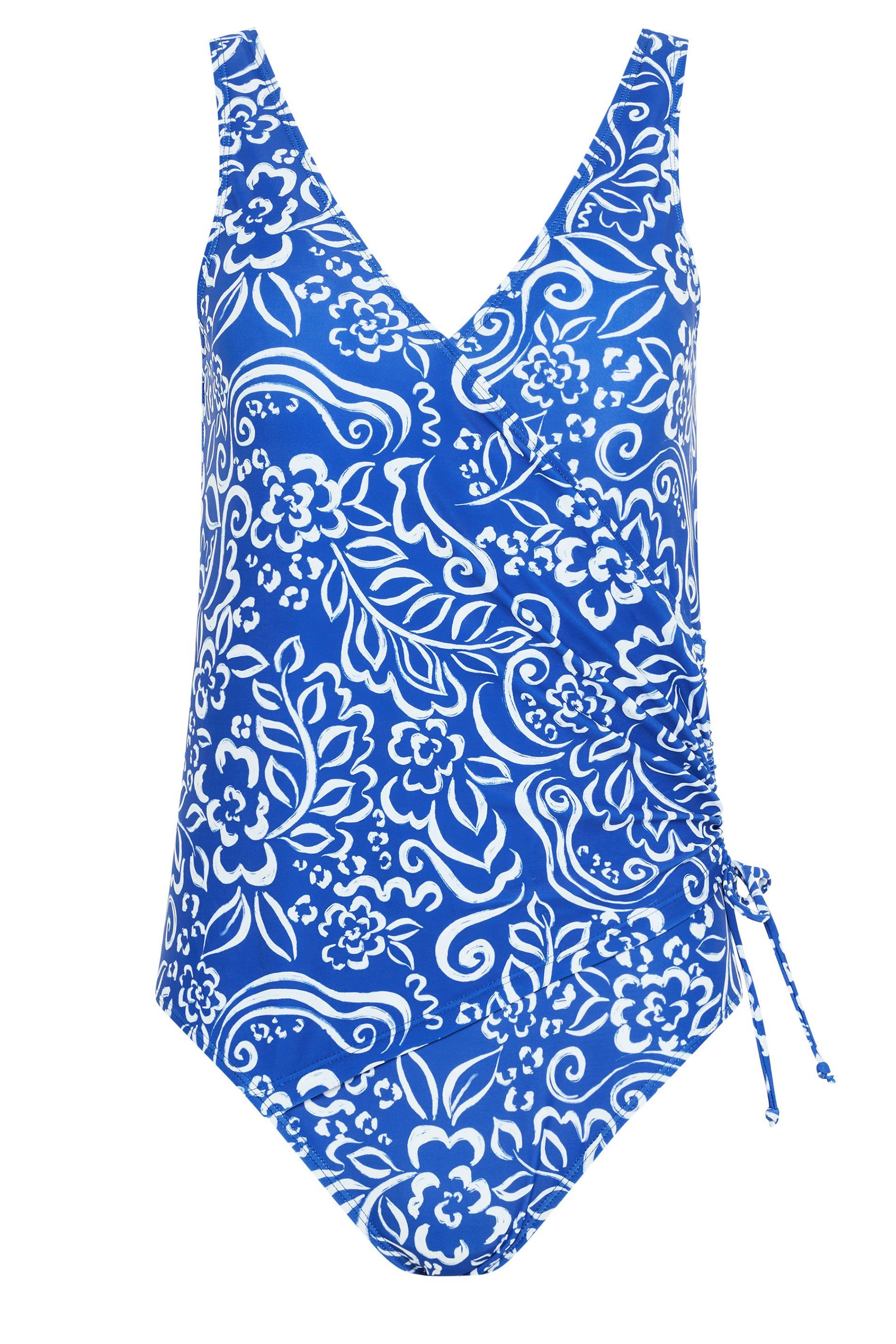M&Co Floral Print Wrap Swimsuit
