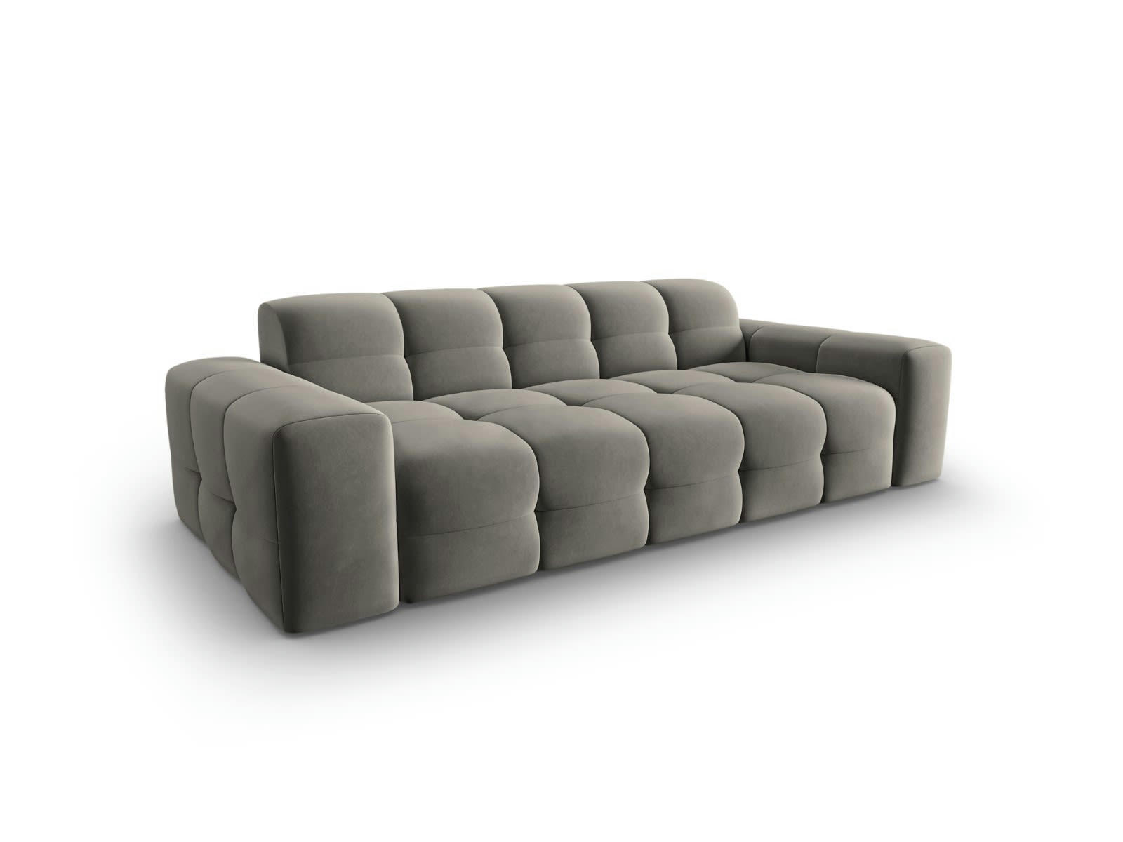 KENDAL - Canapé 3 places en tissu velours gris foncé