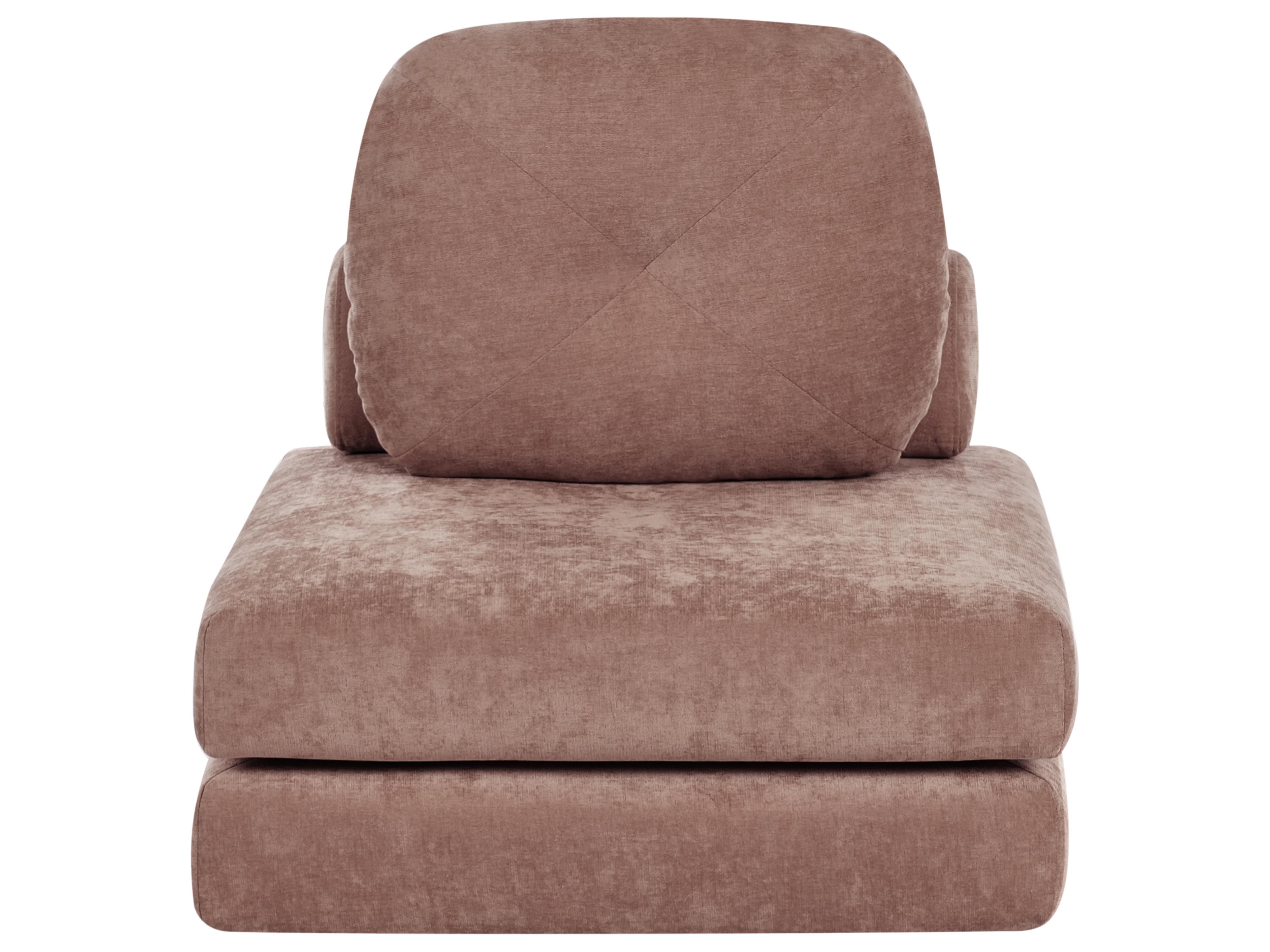 Single Sofa Bed OLDEN Chenille Brown