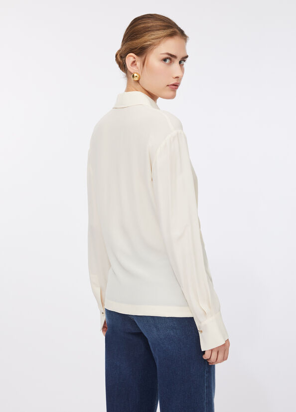 Blusa in cr&ecirc;pe de chine