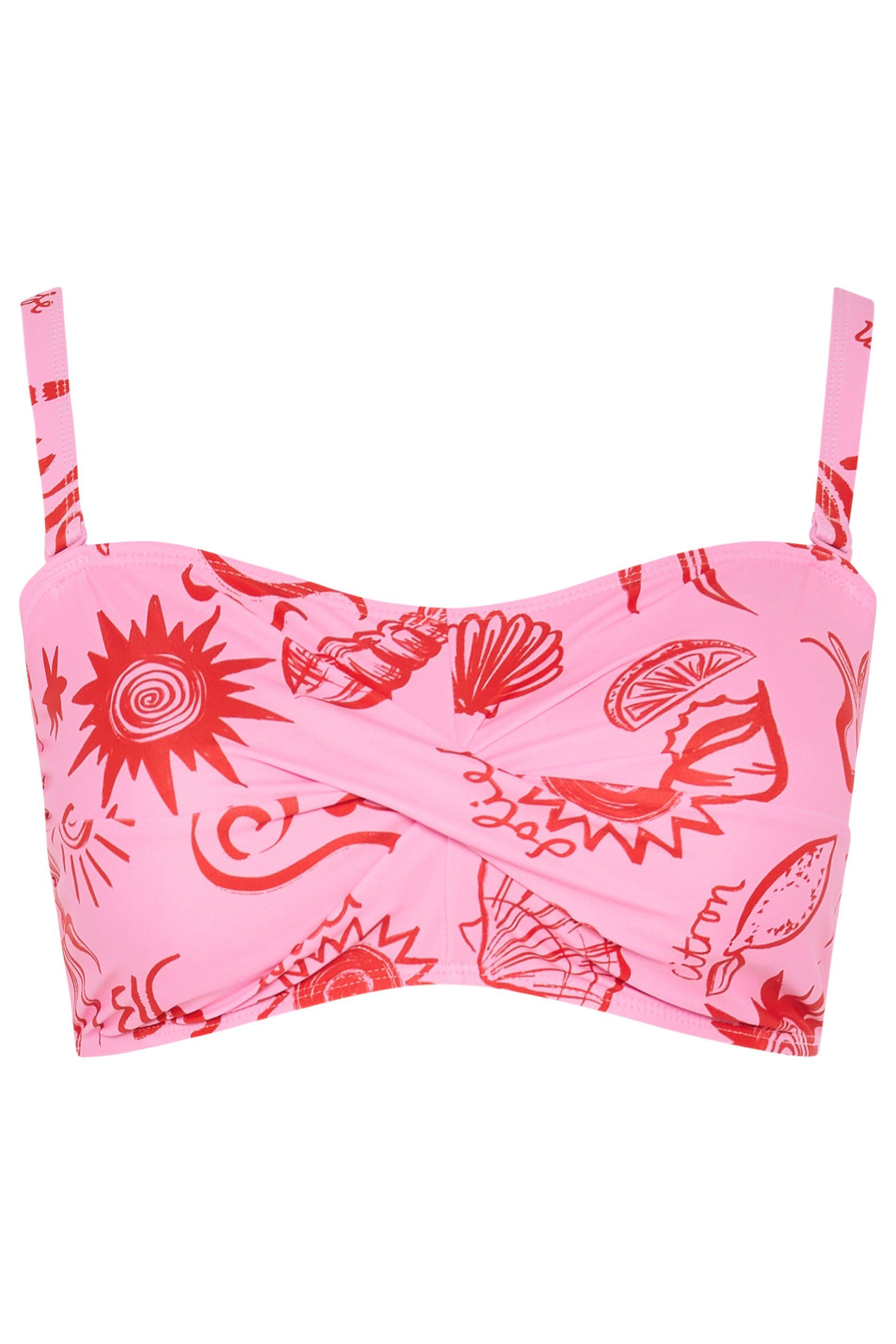 Yours Shell Print Bandeau Bikini Top