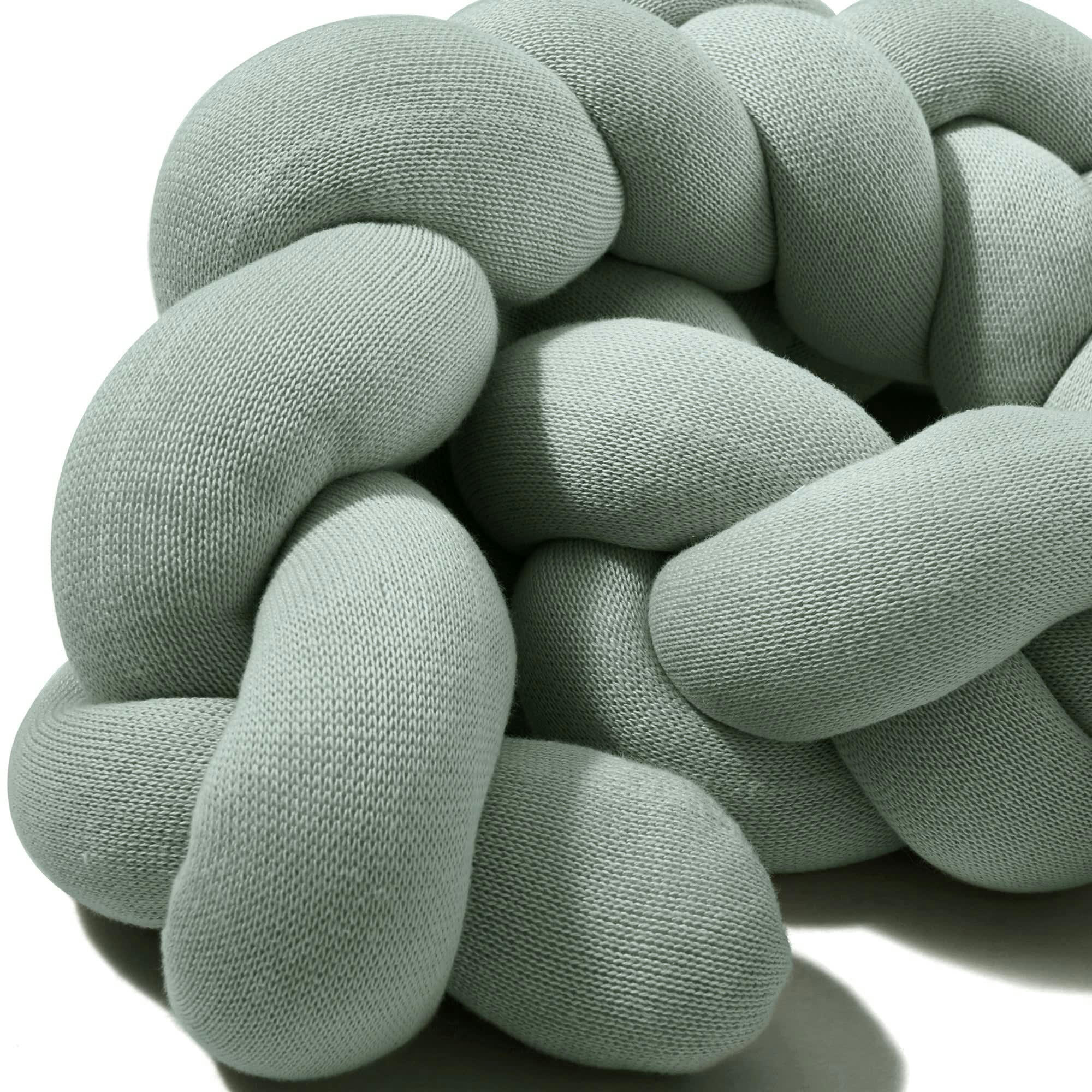 - Tresse de lit tricotée en coton menthe 200x14 cm