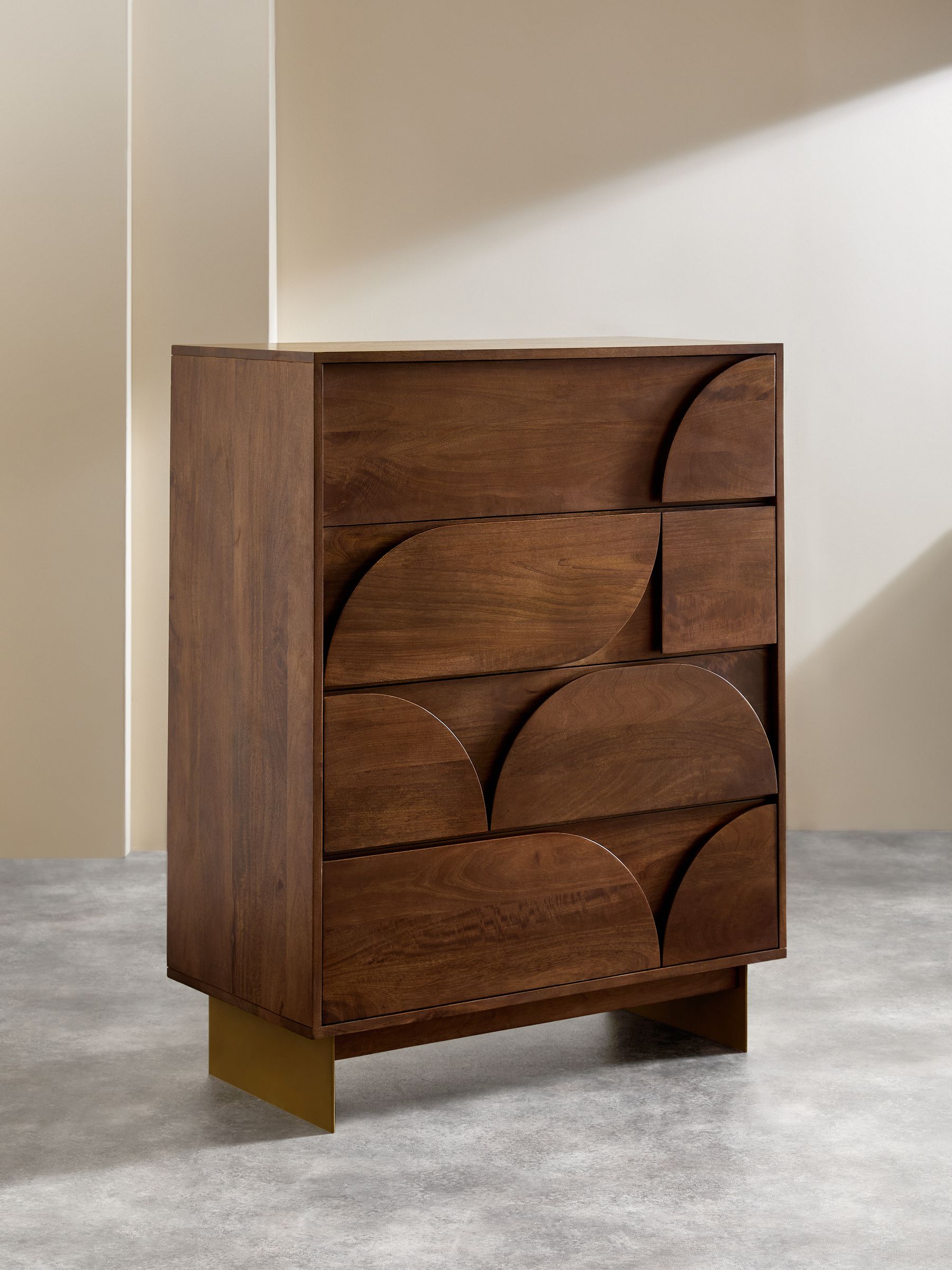 Keala Mango Wood 4 Drawer Chest of Drawers in Brown