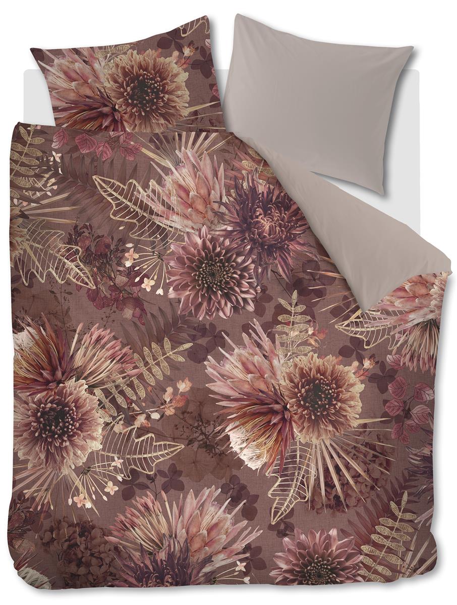 Riviera Maison dekbedovertrek Protea - 200x200/220 cm - steenrood