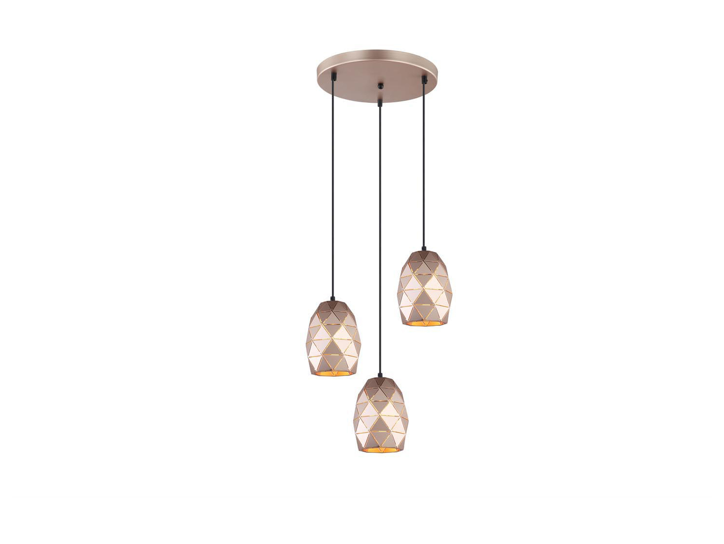 Lampa wisząca Harley 35 cm 3-punktowa stalowa złota