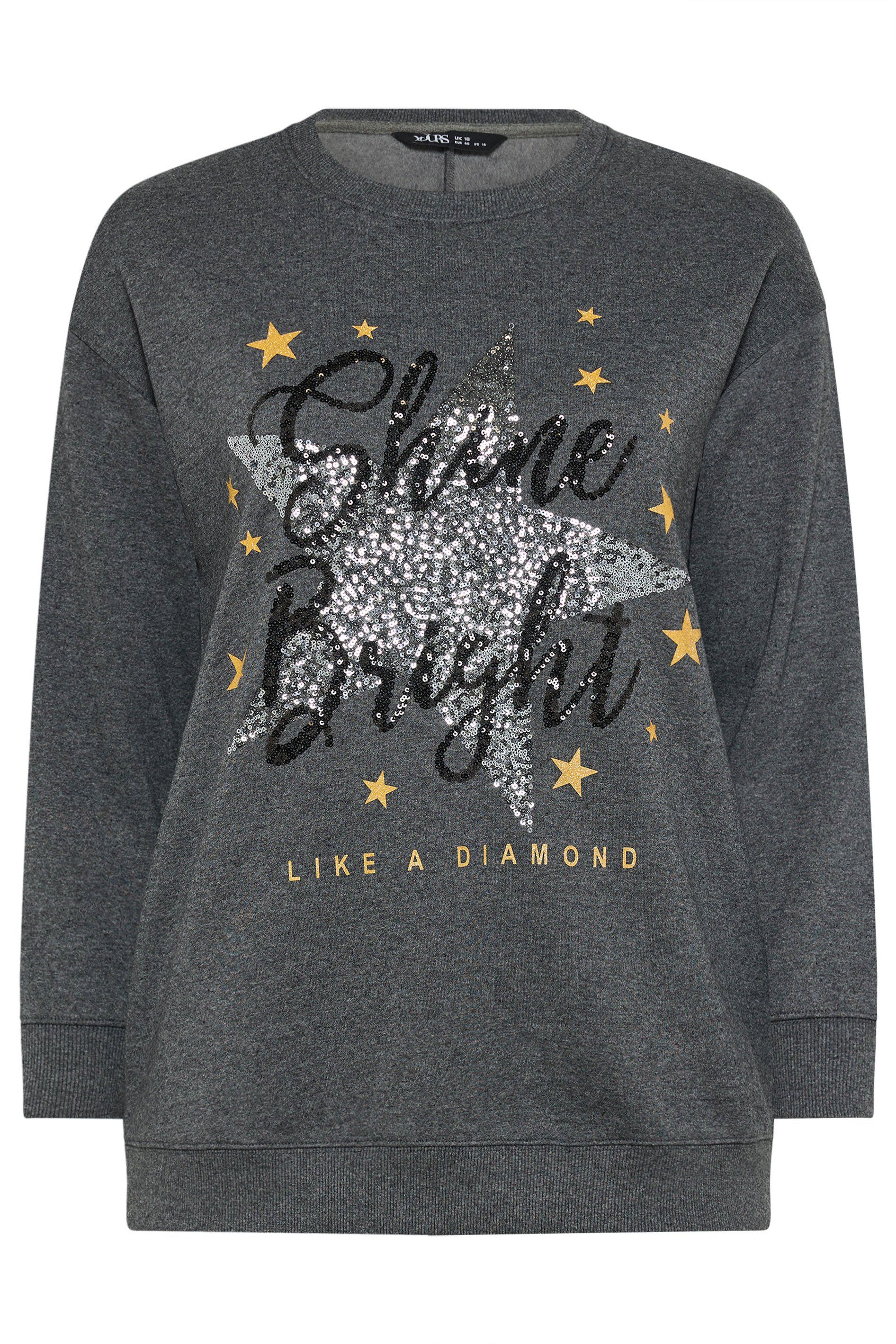 Yours Shine Bright' Sequin Embellished Sweatshirt