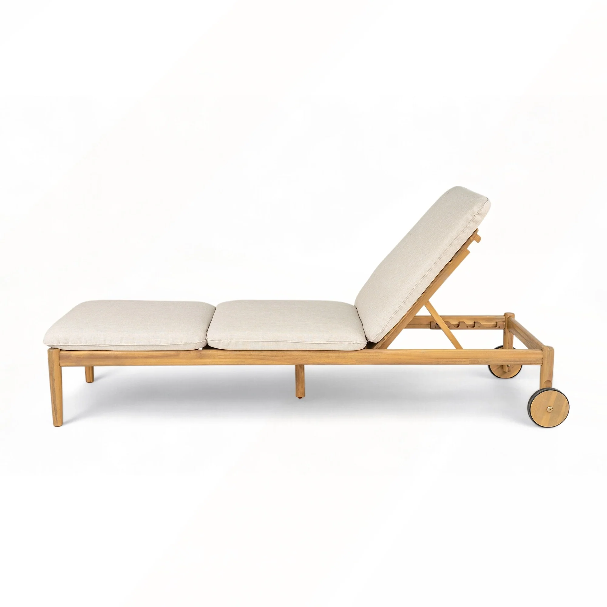 Outdoor Chaise Lounge with Wheels Set of 2