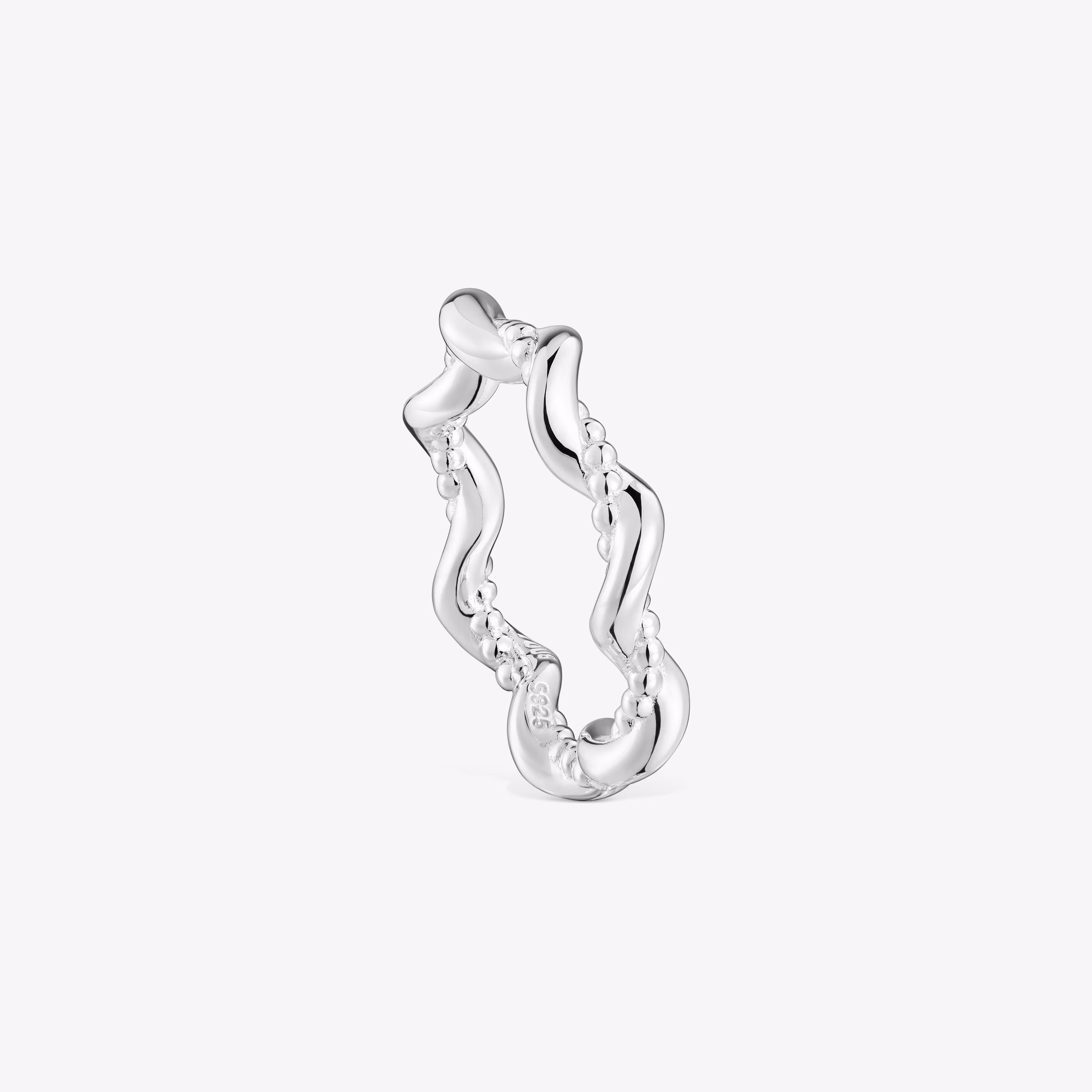Anillo mediano de plata Twisted