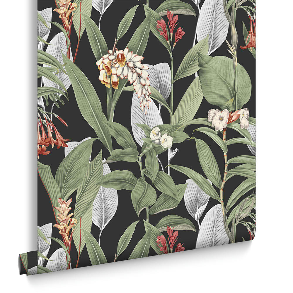 - papier peint botanical noir 1005x52cm
