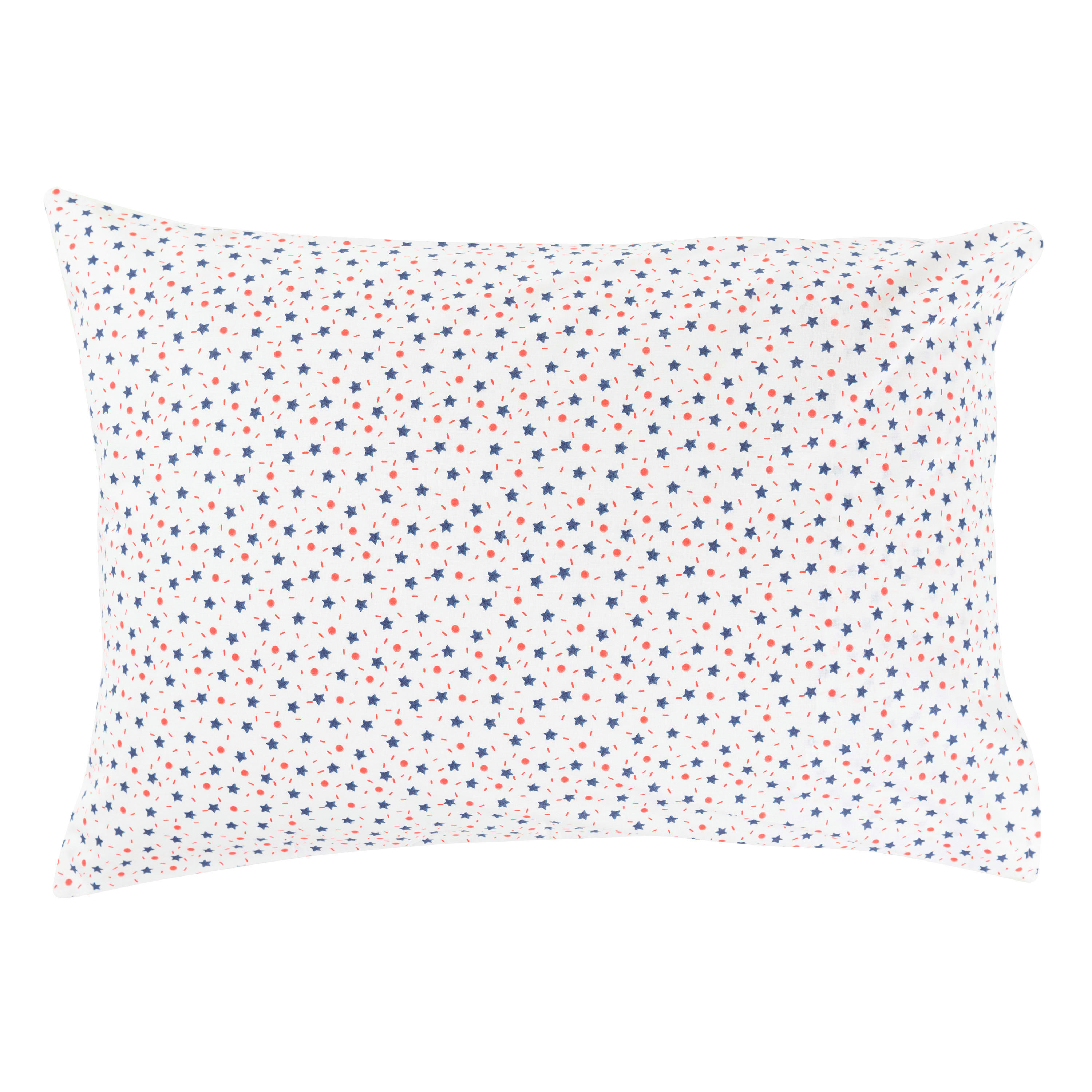 PTITCHIC - Taie d'oreiller rectangulaire réversible coton bio  bleu 50x70