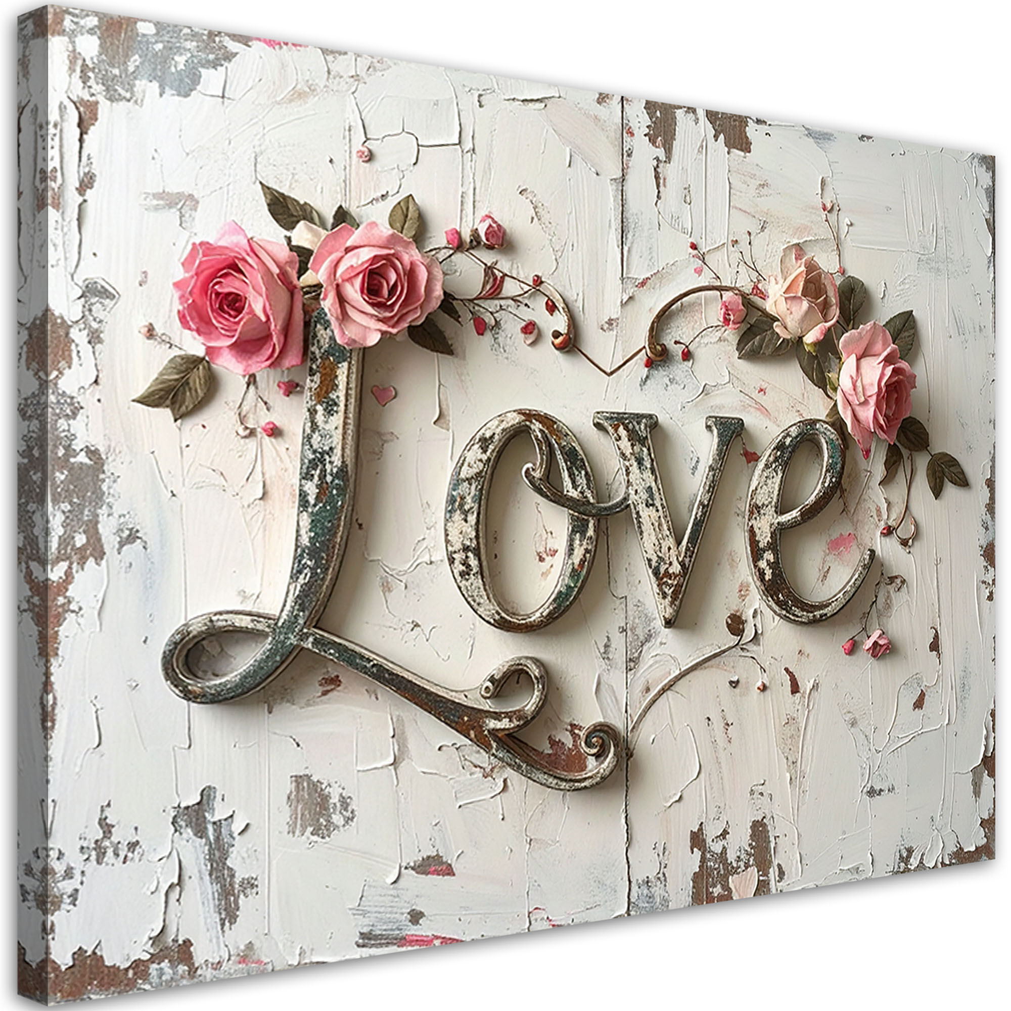Obraz nowoczesny do salonu sypialni biura, Napis Love w stylu retro 30x20