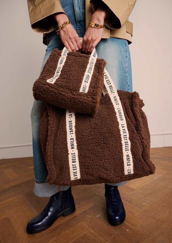 Manfield Donkerbruine teddy shopper