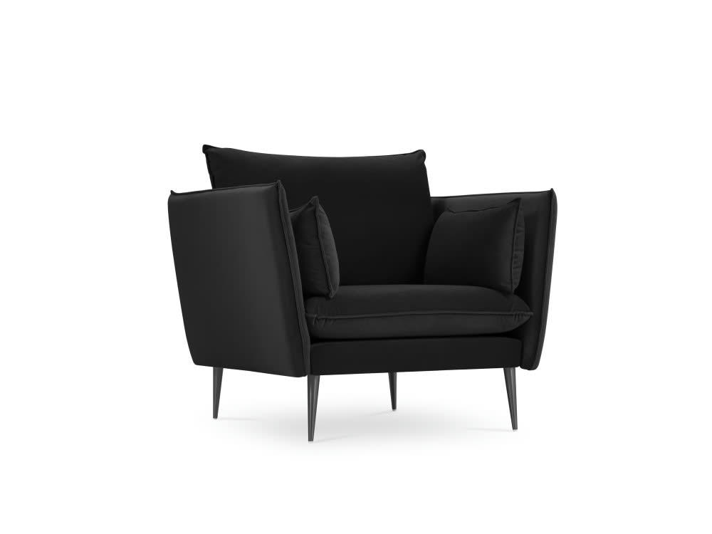 AGATE - Fauteuil en velours noir
