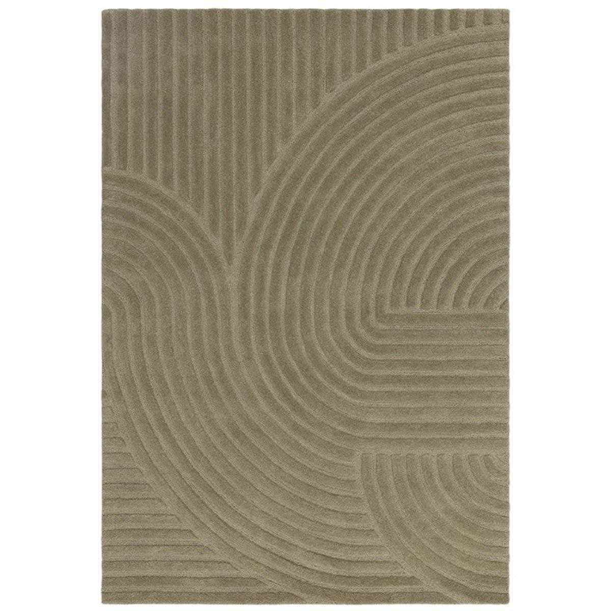 JOGAN - Tapis de salon en laine vert kaki 160x230 cm