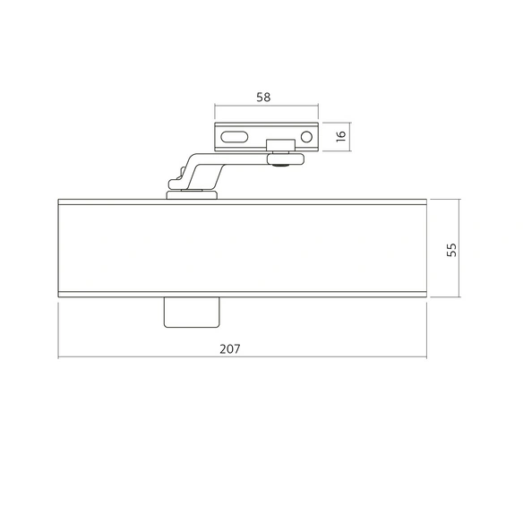 Türschließer, 55x207x40 mm Schließklasse 2 - 4 DR120