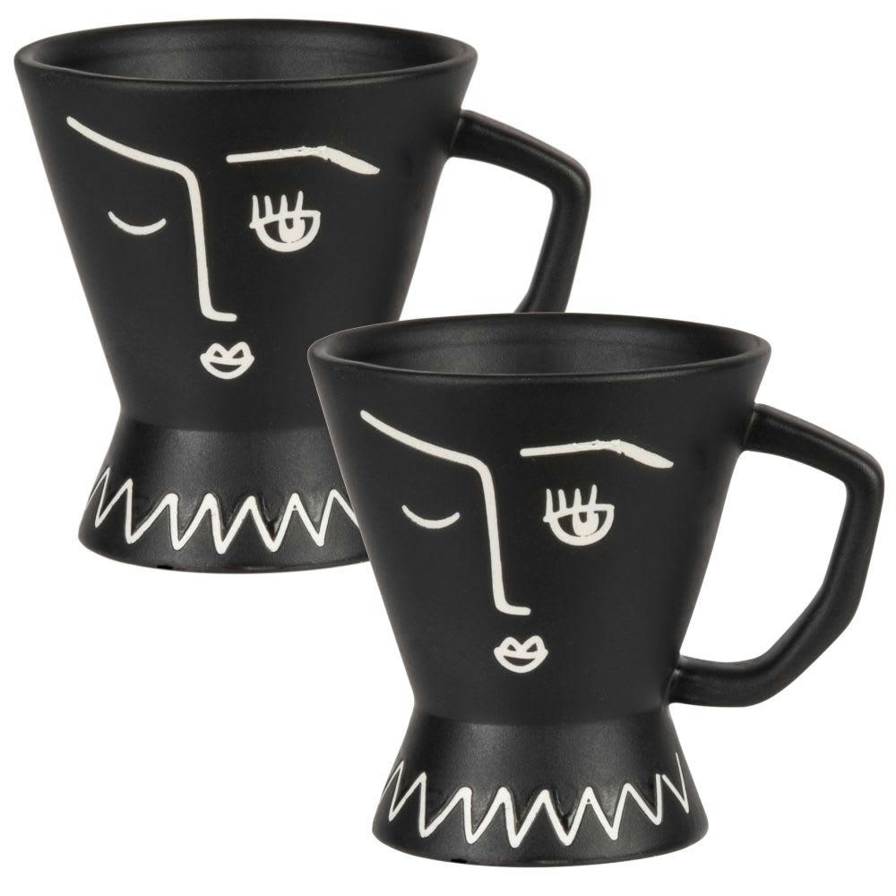 NAMIBIE - Tasse en porcelaine noir mat imprimé blanc