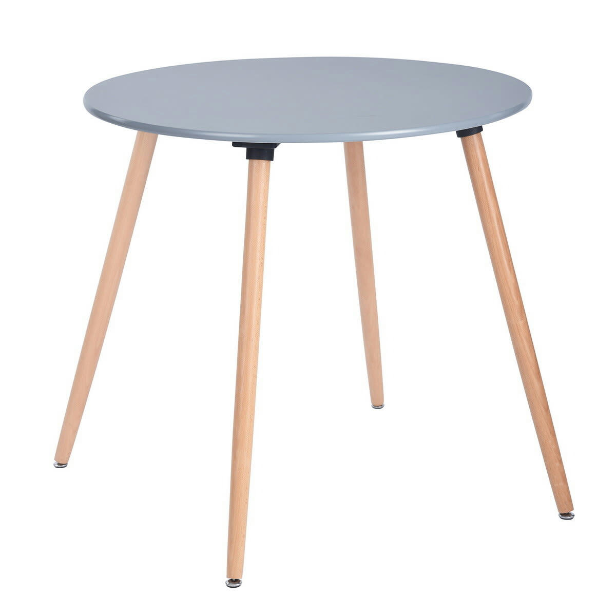 - Table de Salle à Manger Ronde Scandinave Gris Bois 80*80*74cm