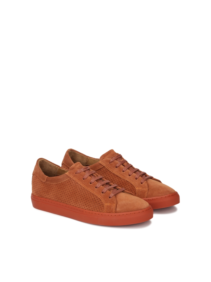 Airy openwork suede sneakers