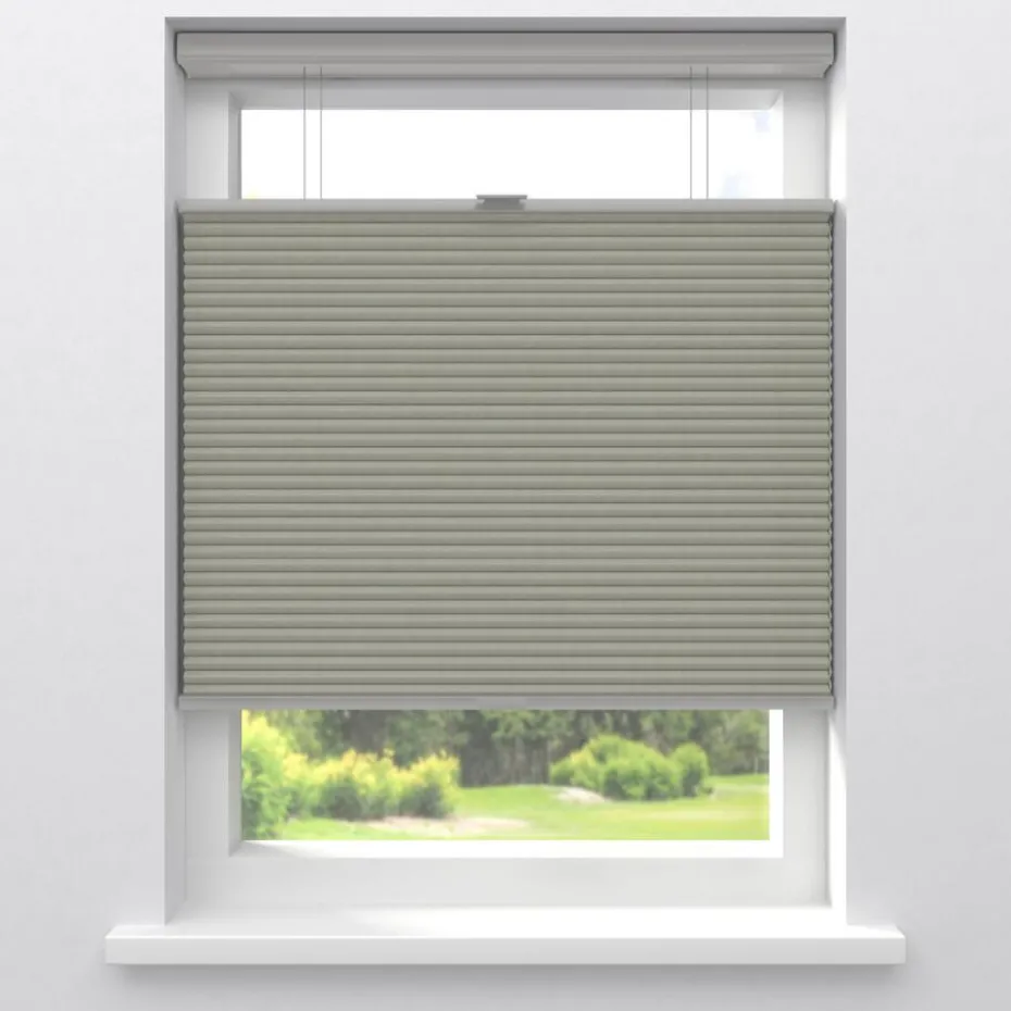 Kwantum Plisségordijnen | Fenstr Dubbel Plissé 45mm Lotte  Lichtdoorlatend Grijs