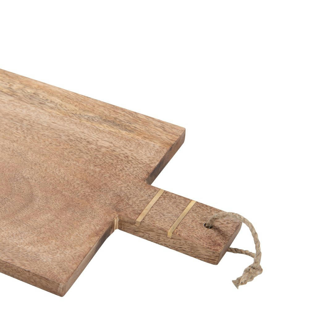 ASWAN - Planche à découper en bois d'acacia et laiton doré L35