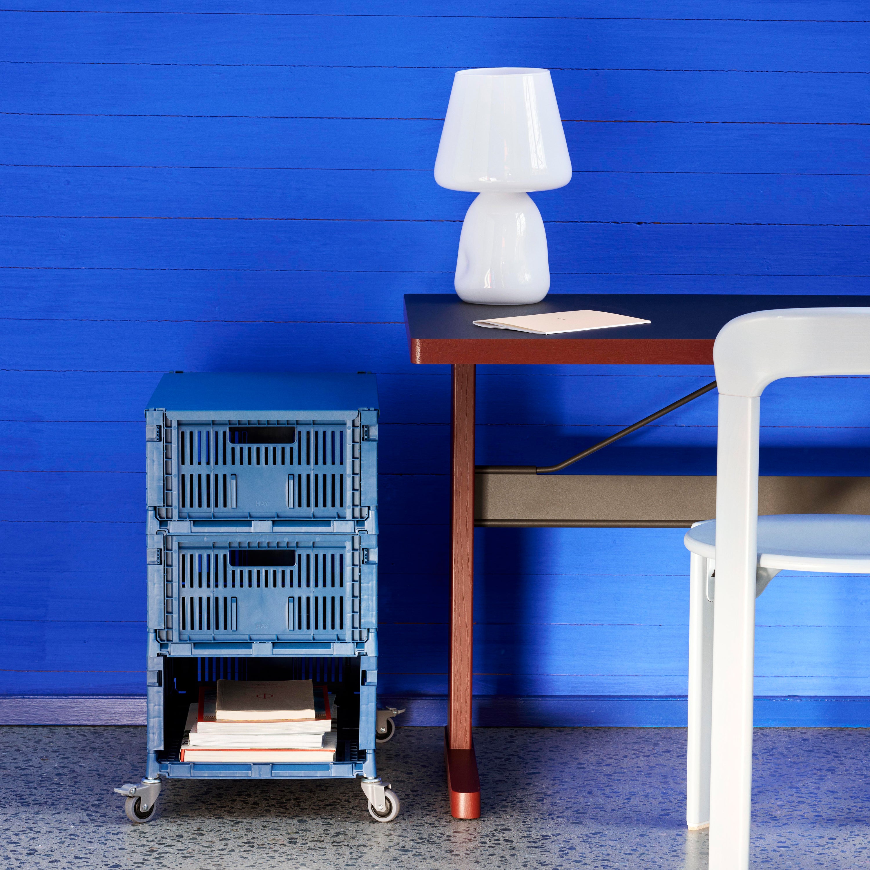 HAY Colour Crates Krat Deksel L - Rechthoekig - Donkerblauw