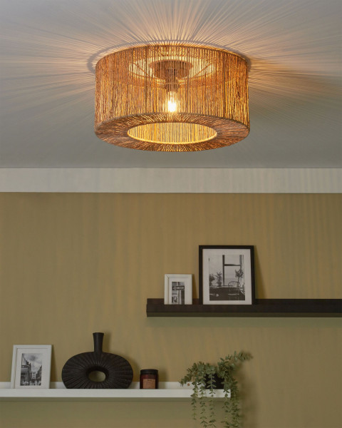 Lampa sufitowa jutowy klosz naturalna