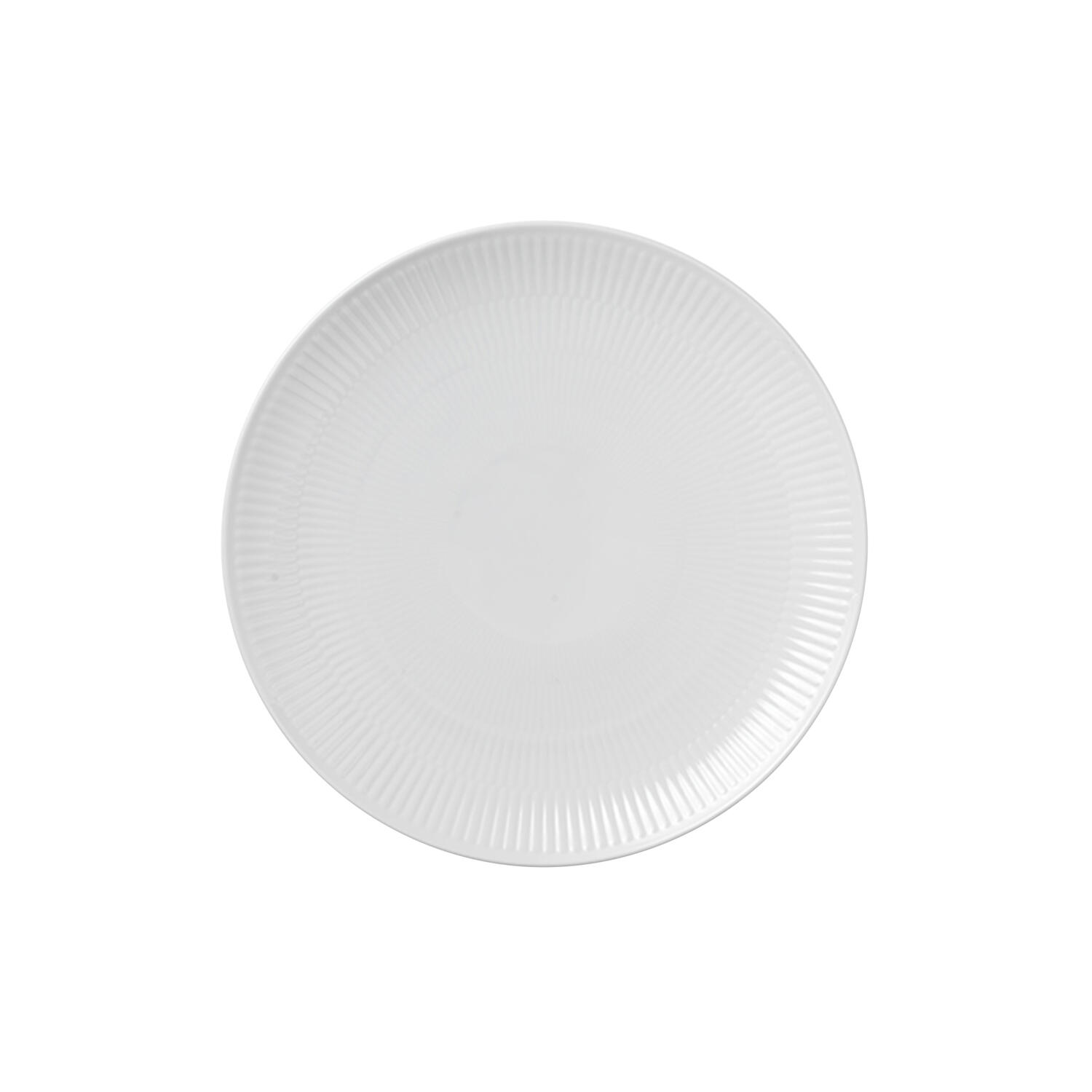 Hvid Riflet Coupe tallerken ø 27 cm
