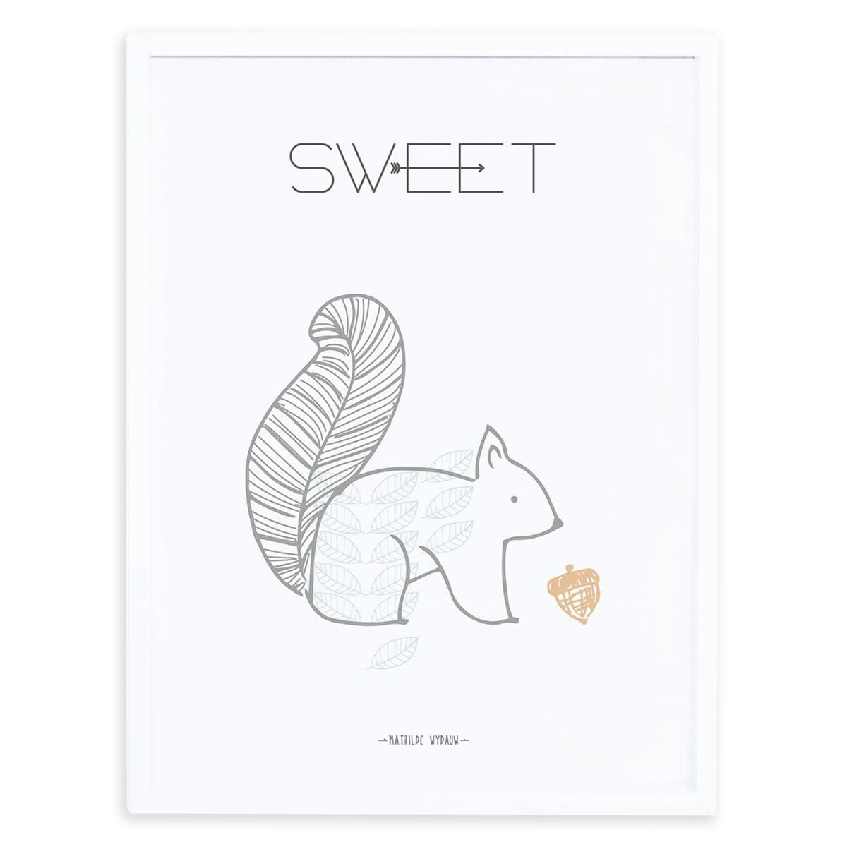 NORDIC - Cadre écureuil en Papier Gris