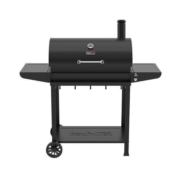 Royal Gourmet CC1830T 30-Inch Barrel Charcoal Grill, Front Storage Basket with Hooks,Black