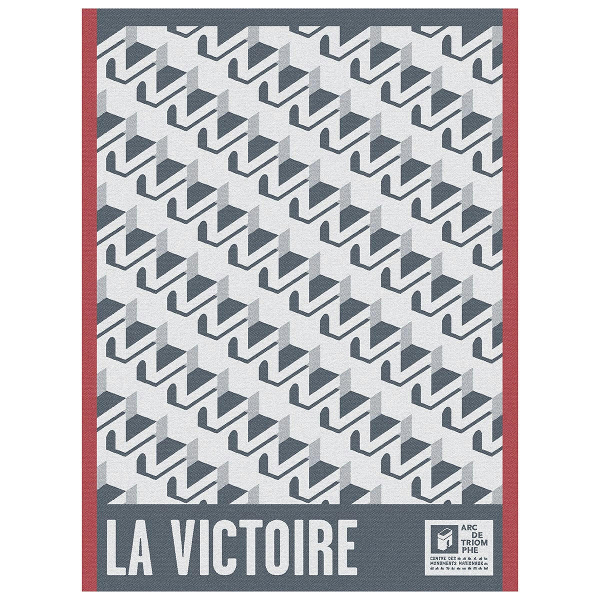 ARC VICTOIRE - Torchon en coton bleu 60 x 80
