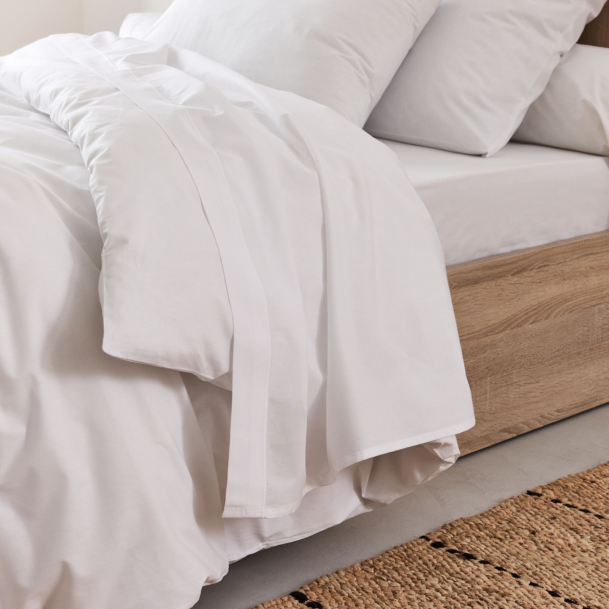 CALANQUES - Drap plat en coton 270x300cm - blanc
