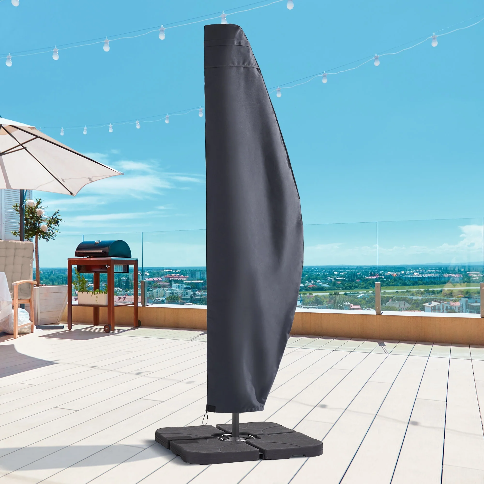 Patio Offset Hanging Umbrella Covers With Zipper (Fits 9-11 Feet)