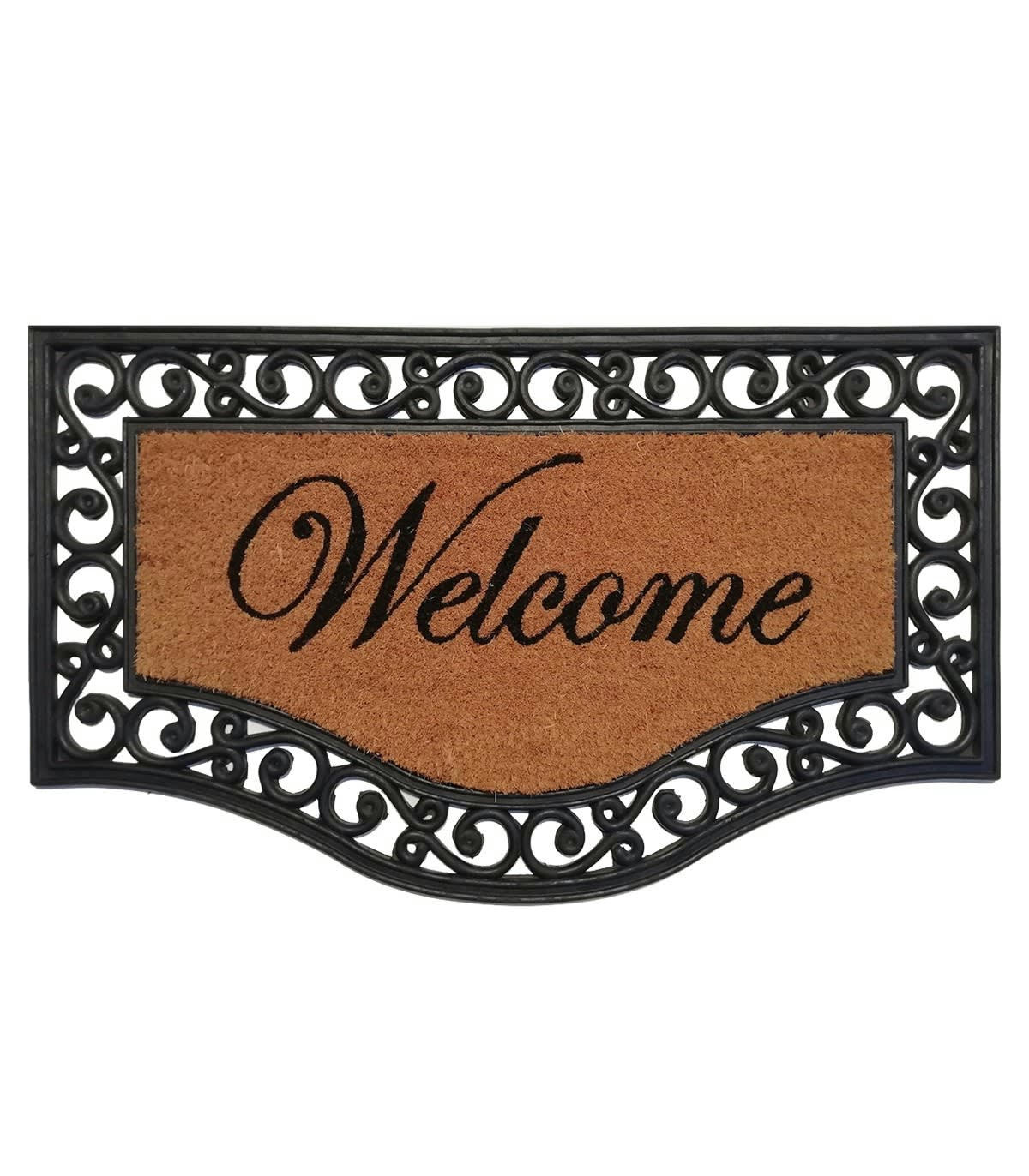 - Paillasson arabesque Welcome 45x75cm - Noir