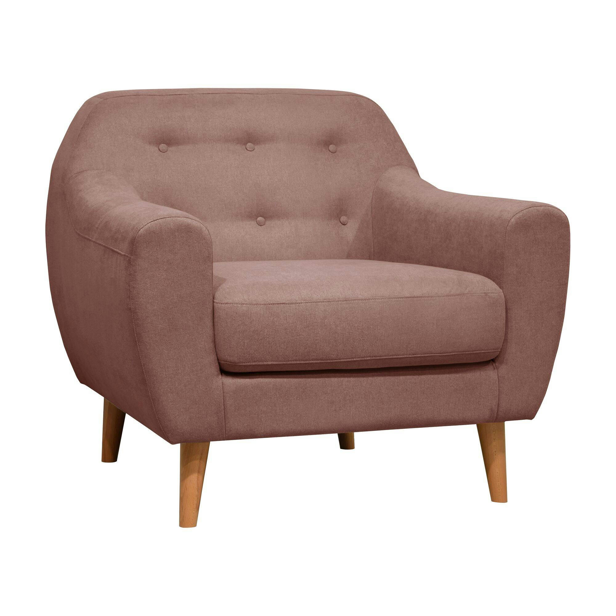 AGATHE - Fauteuil en tissu antitache Rose