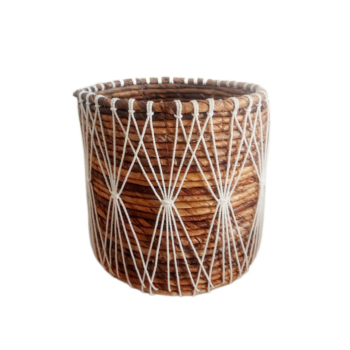 MARCIA - Panier en feuilles de bananier, marron 18x16 cm