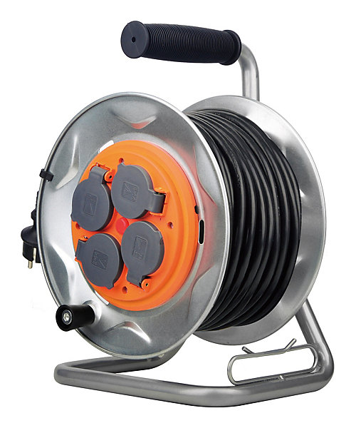 Enrouleur chantier 3G2,5mm² IP44 25m - 4 prises Zenitech