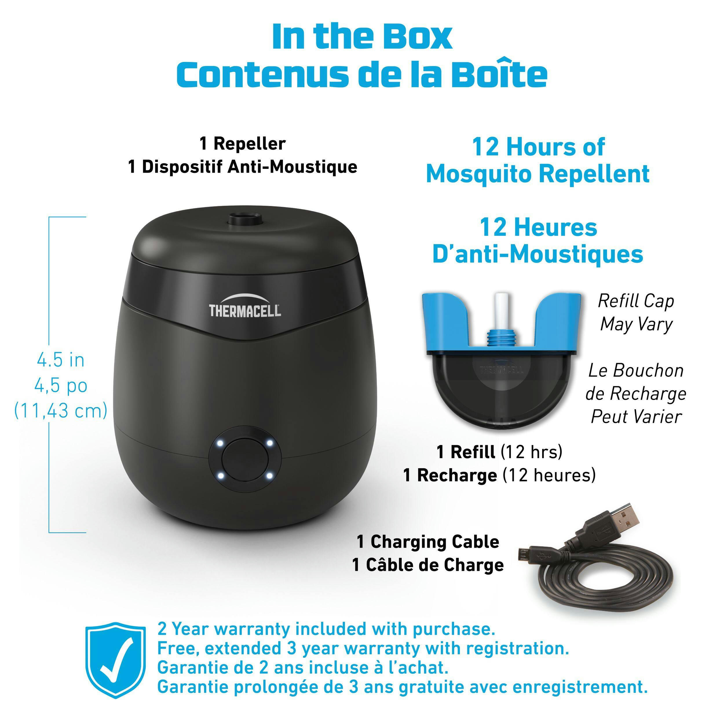 Thermacell Mosquito Repellent, Rechargeable E-Series E55, Charcoal