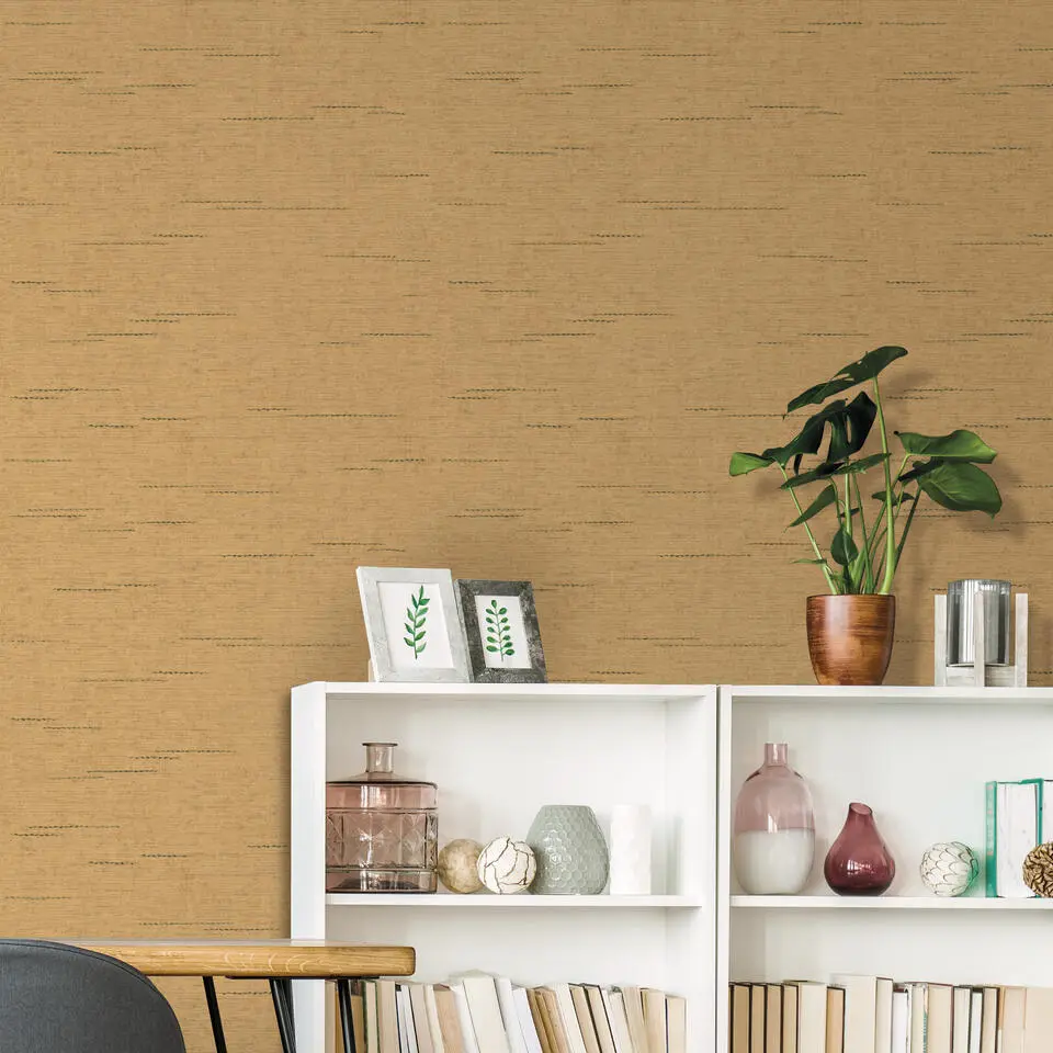 Sanders & Sanders behang geweven structuur oranje - 53 cm x 10 m