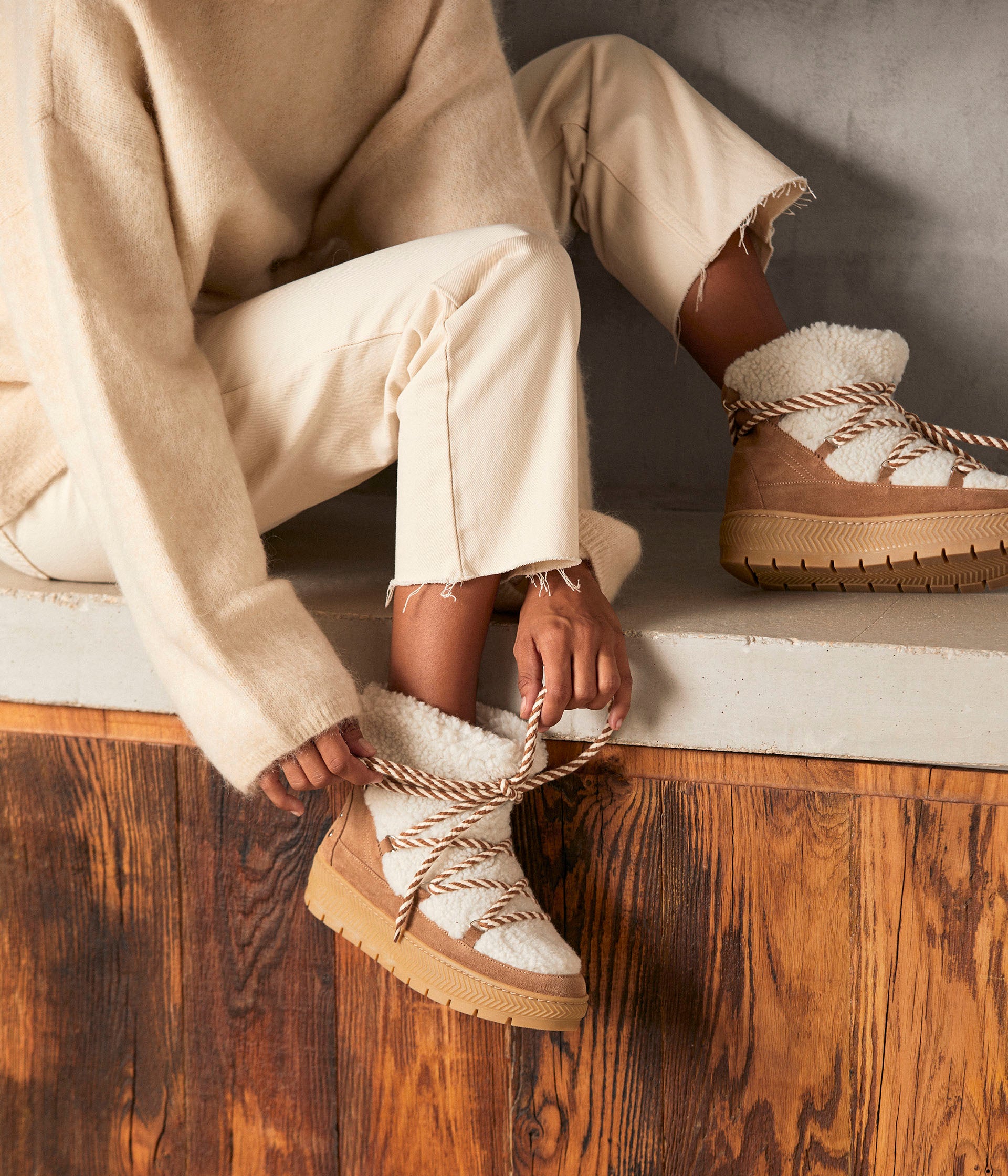 Boots camel velours Cherine